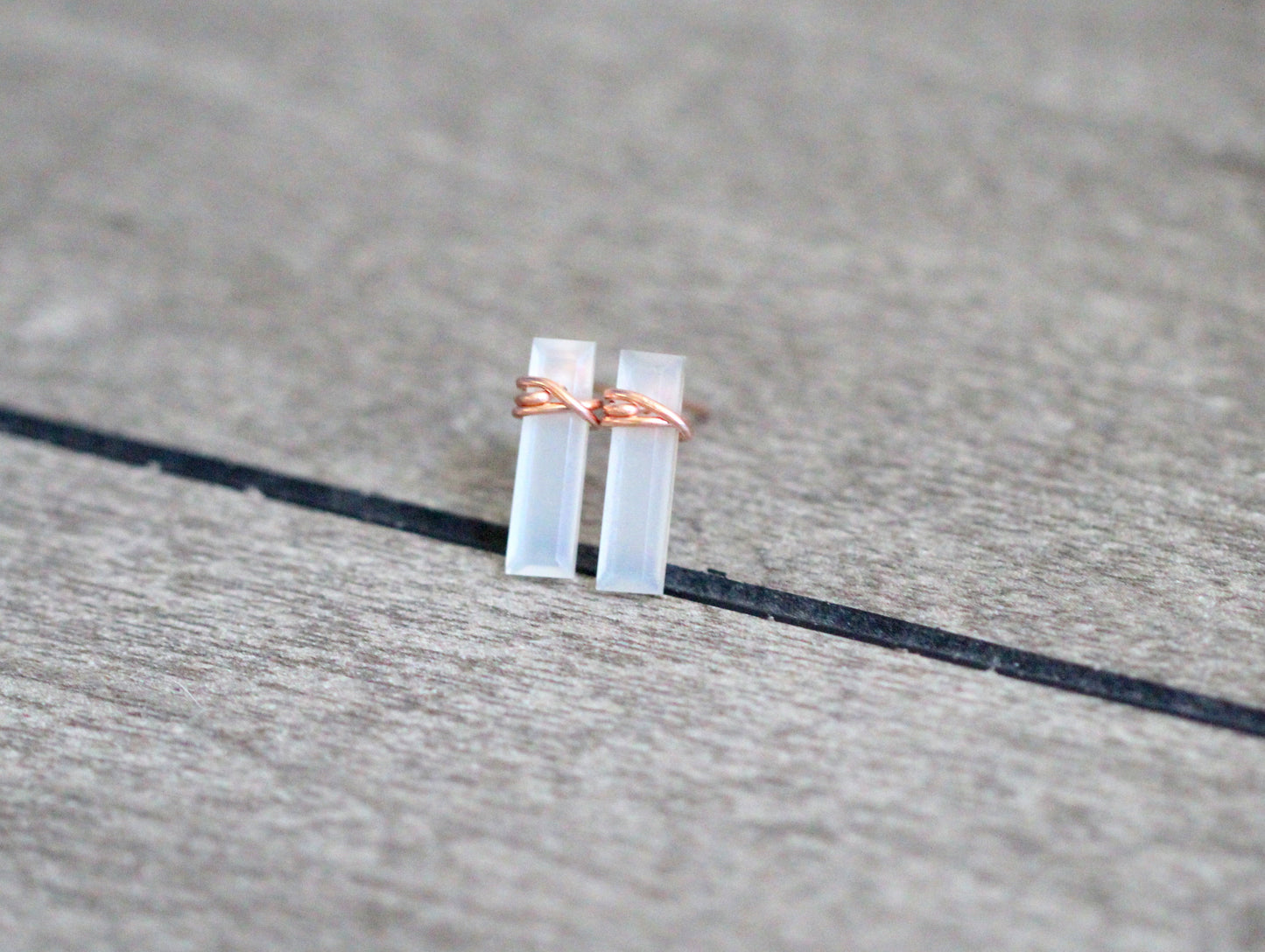 Moonstone Bar Studs