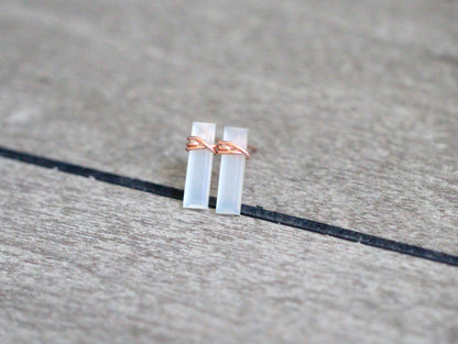 Moonstone Bar Studs