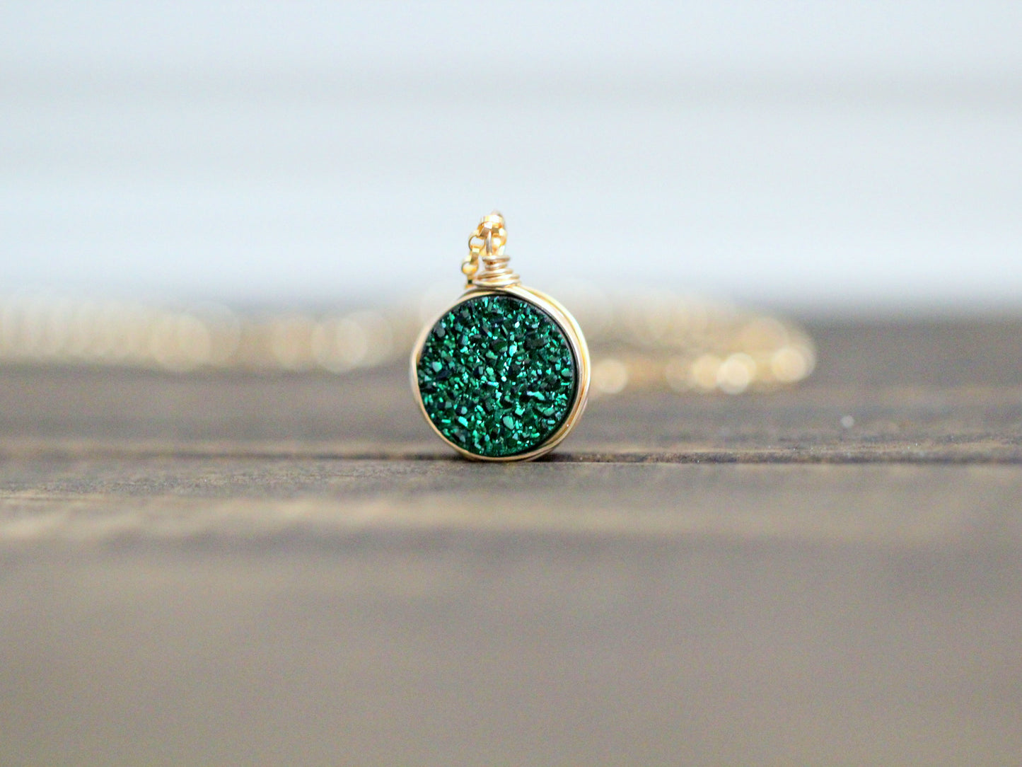 Druzy Bezel Pendant Necklaces