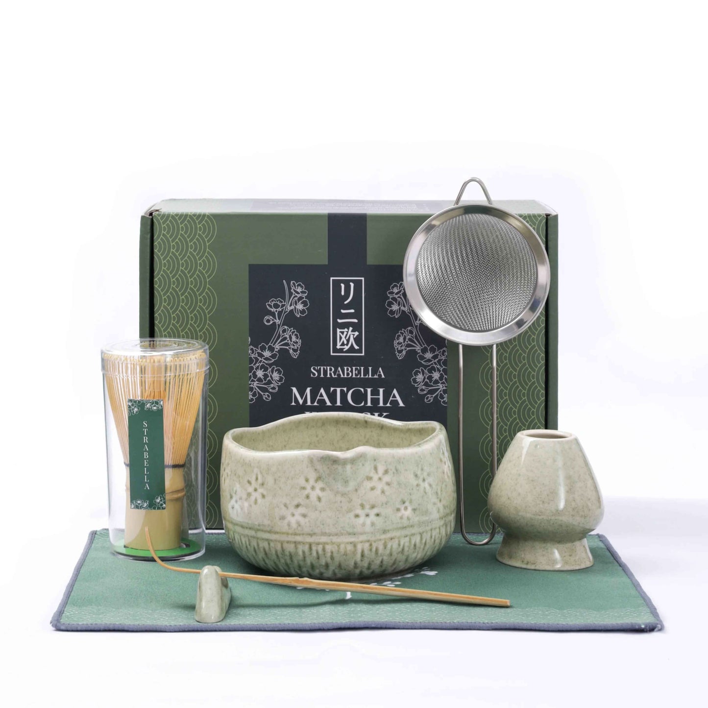 Matcha Whisk Set — Bamboo Chasen + Ceramic Chawan Gift Set