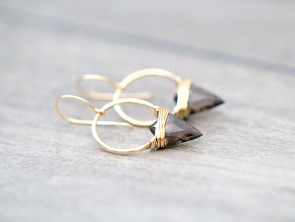 Albatross Earrings - Smoky Quartz