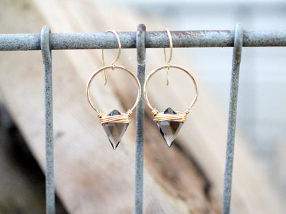 Albatross Earrings - Smoky Quartz