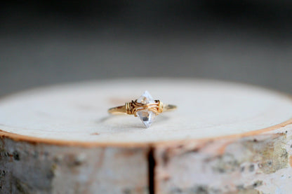 Herkimer Diamond Caged Ring