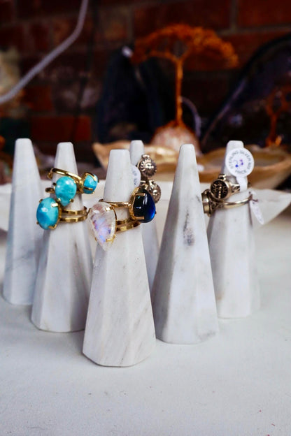 White Marble Ring Holders