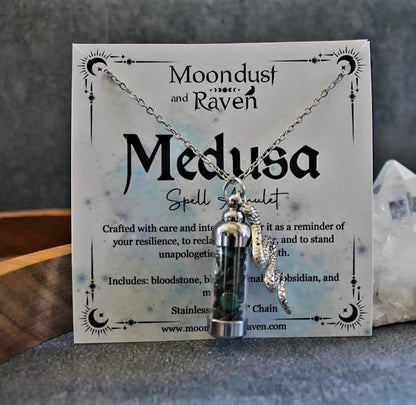 Medusa Spell Jar Amulet Necklace