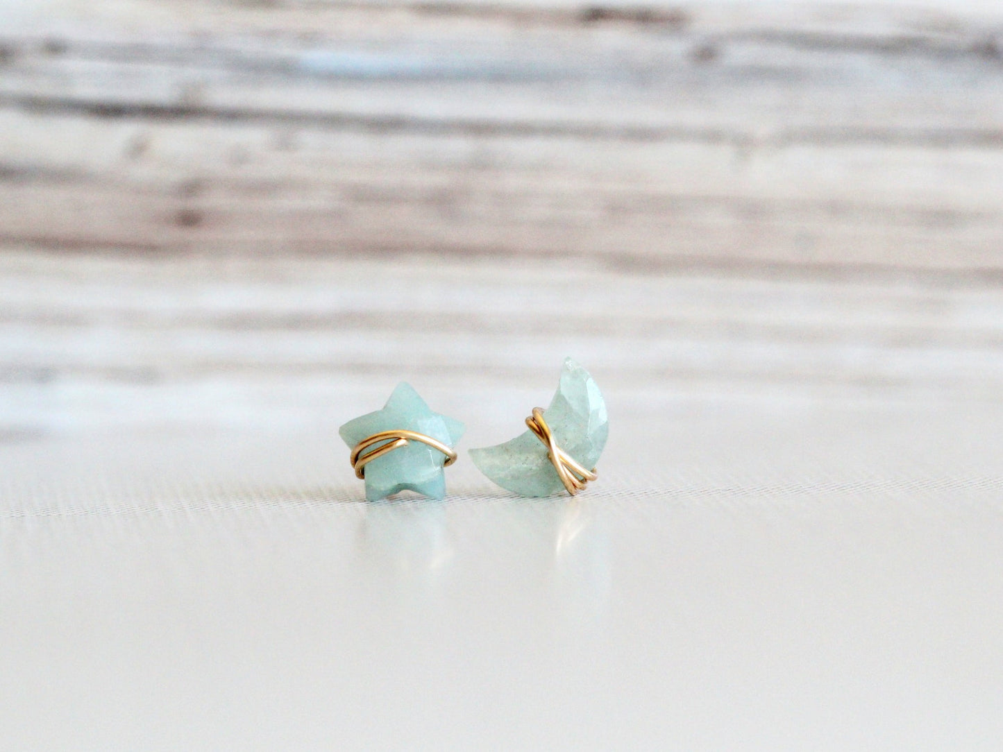 Moonbeam & Stardust Studs - Aquamarine