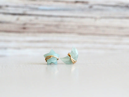 Moonbeam & Stardust Studs - Aquamarine