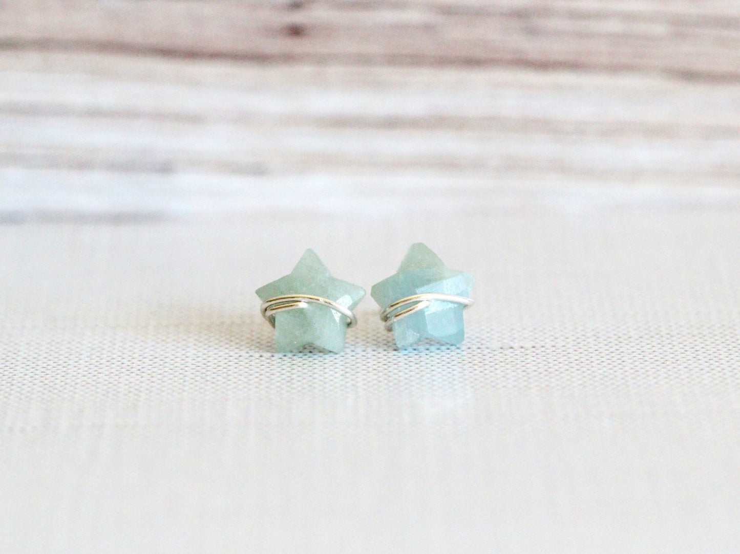Moonbeam & Stardust Studs - Aquamarine