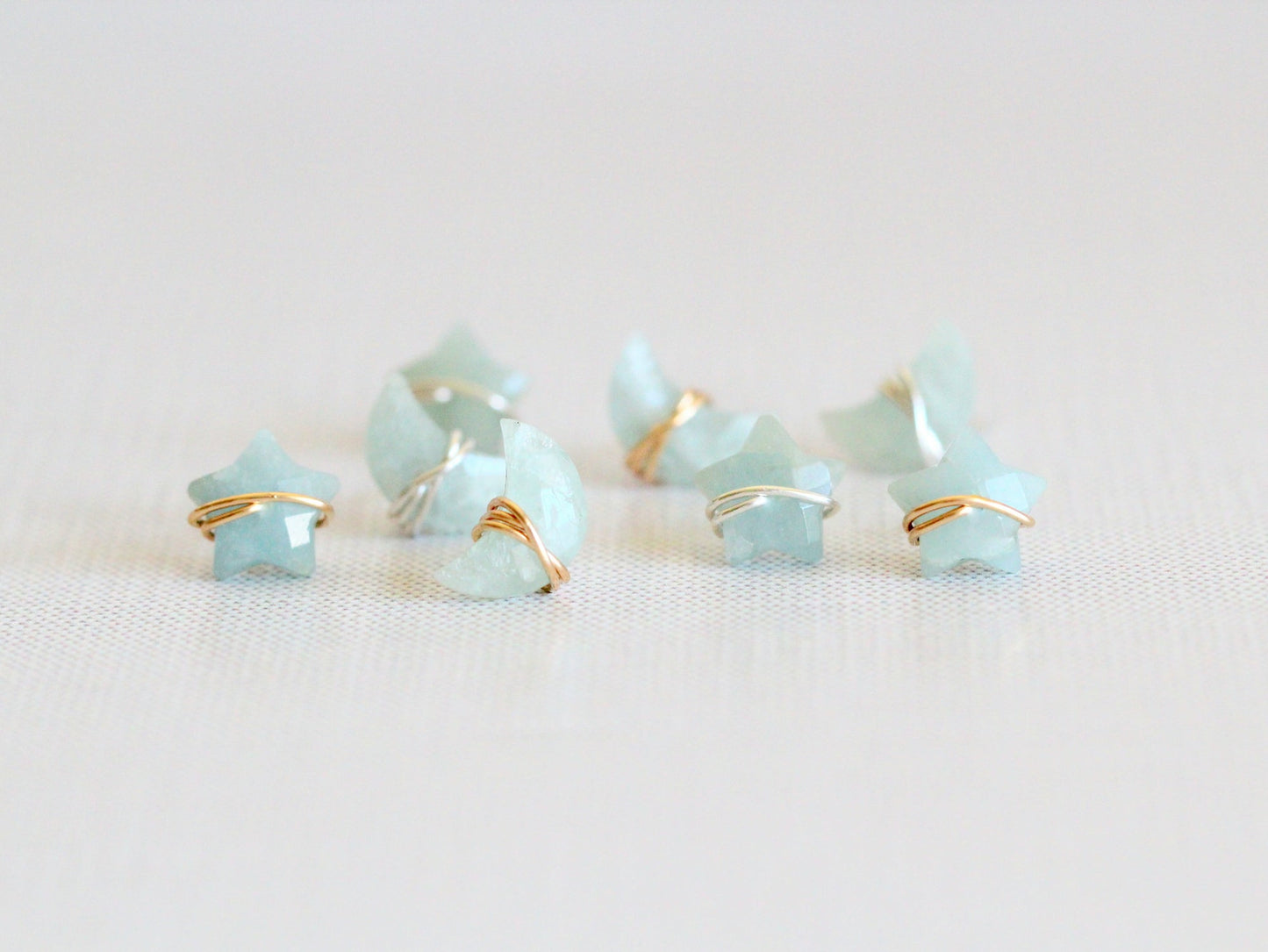 Moonbeam & Stardust Studs - Aquamarine