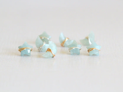 Moonbeam & Stardust Studs - Aquamarine