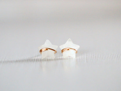 Moonbeam & Stardust Studs - Moonstone