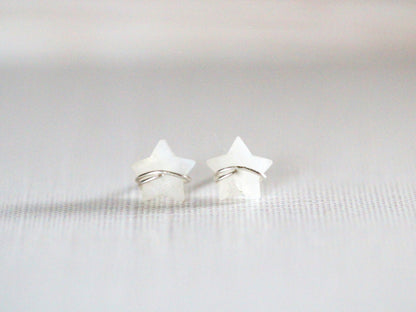 Moonbeam & Stardust Studs - Moonstone