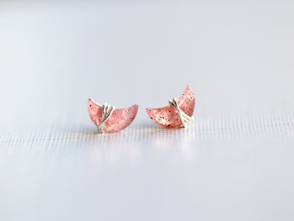 Moonbeam & Stardust Studs - Strawberry Quartz