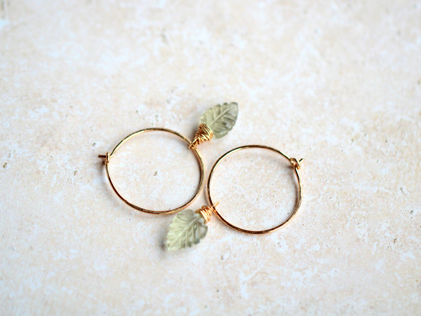 Palm Hoops - Prasiolite