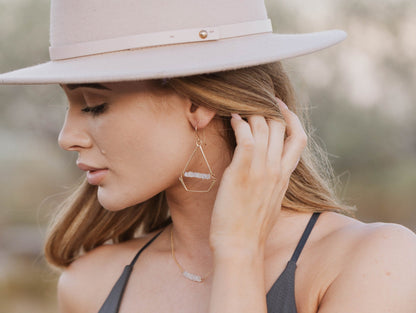 Swing Earrings - Peach Moonstone