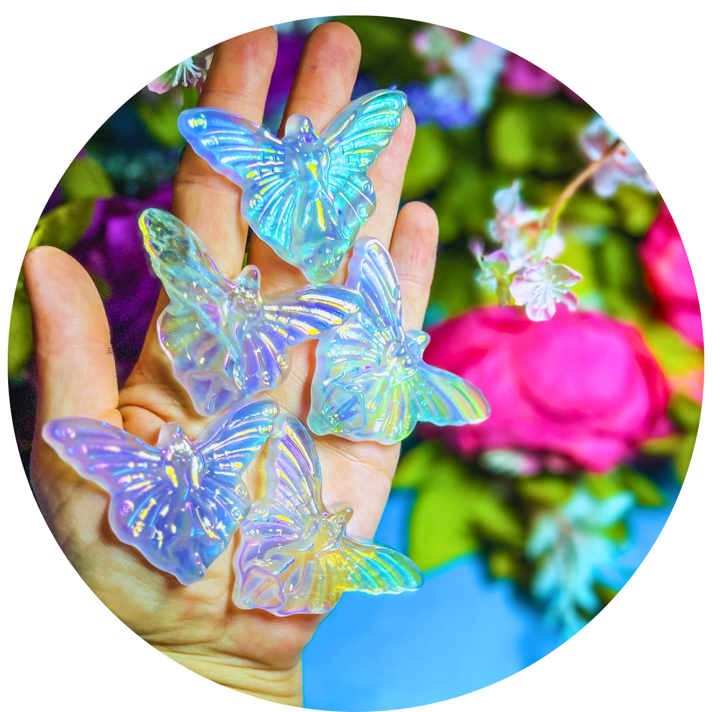 Angel Aura Quartz Crystal Fairy Perched on a Mushroom