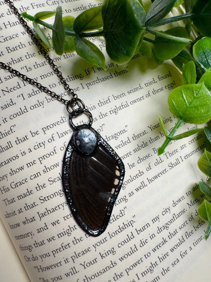 Butterfly Wing and Dendritic Jade Necklace