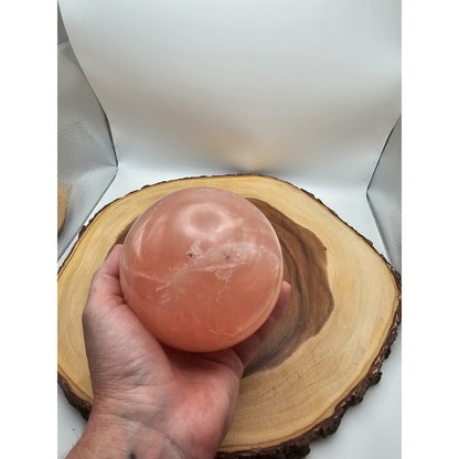 3.85lb Natural Pink Rose Quartz Crystal Sphere 98-107mm W/stand