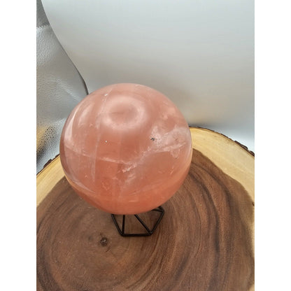 3.85lb Natural Pink Rose Quartz Crystal Sphere 98-107mm W/stand