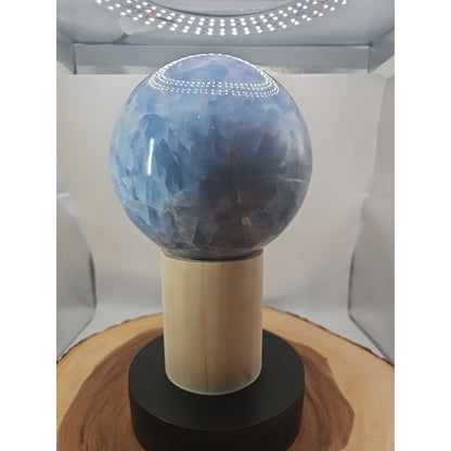 9.17LB Natural Blue crystalThe bal Quartz carved crystal decoration healing