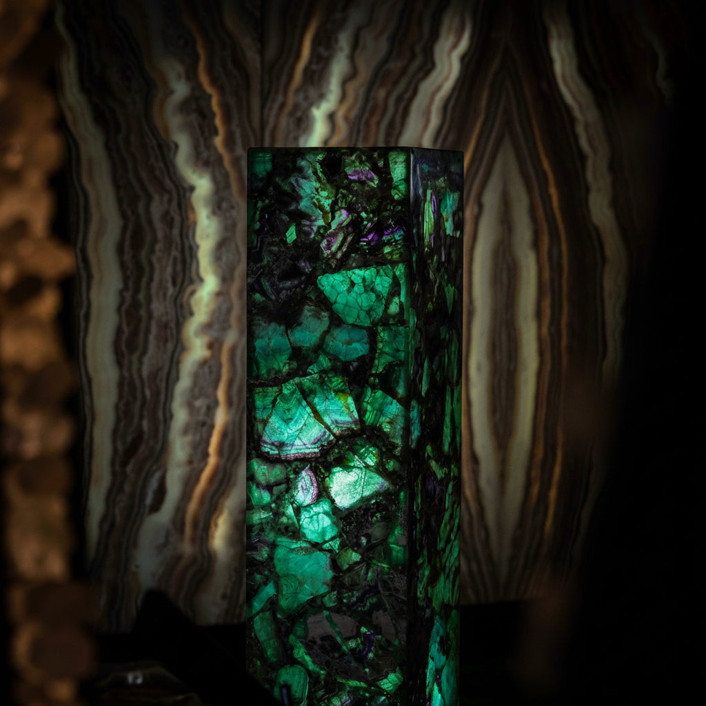 Fluorite Floor Lamp - Medium - 43.5"H x 10"W - Square - #8