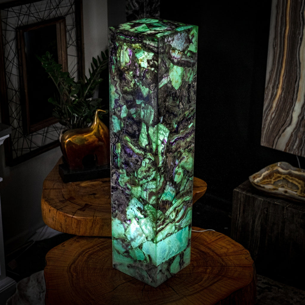 Fluorite Floor Lamp - Medium - 43.5"H x 10"W - Square - #8