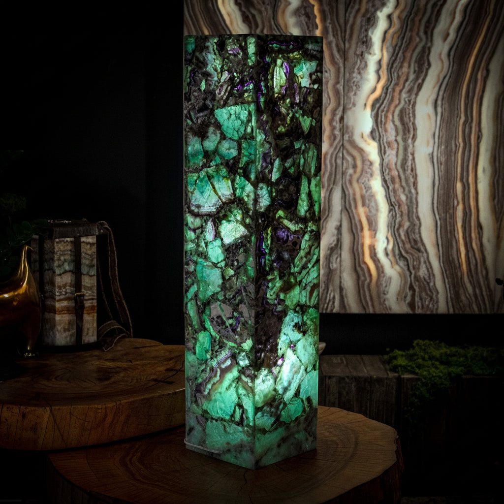 Fluorite Floor Lamp - Medium - 43.5"H x 10"W - Square - #8