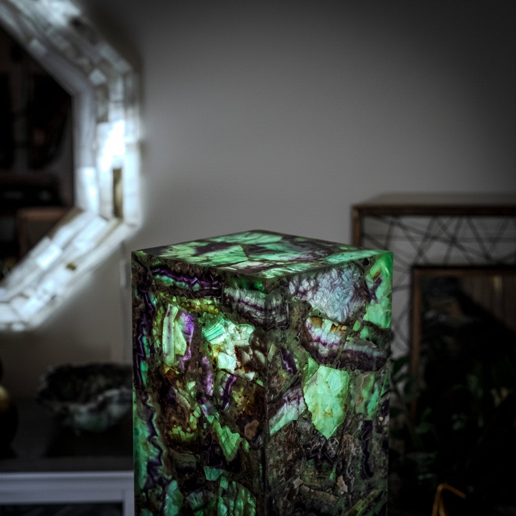 Fluorite Floor Lamp - Medium - 43.5"H x 10"W - Square - #8
