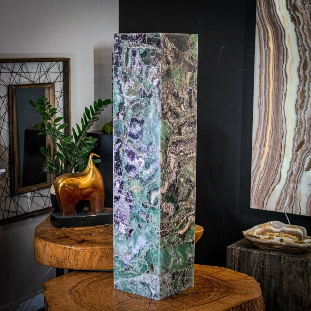 Fluorite Floor Lamp - Medium - 43.5"H x 10"W - Square - #8