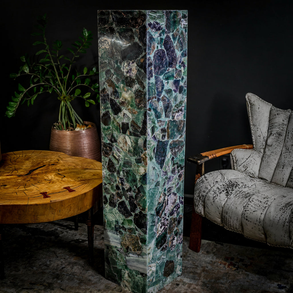 Fluorite Floor Lamp - Medium - 55"H x 11.75"W - Square - #9