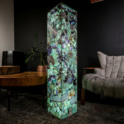 Fluorite Floor Lamp - Medium - 55"H x 11.75"W - Square - #9
