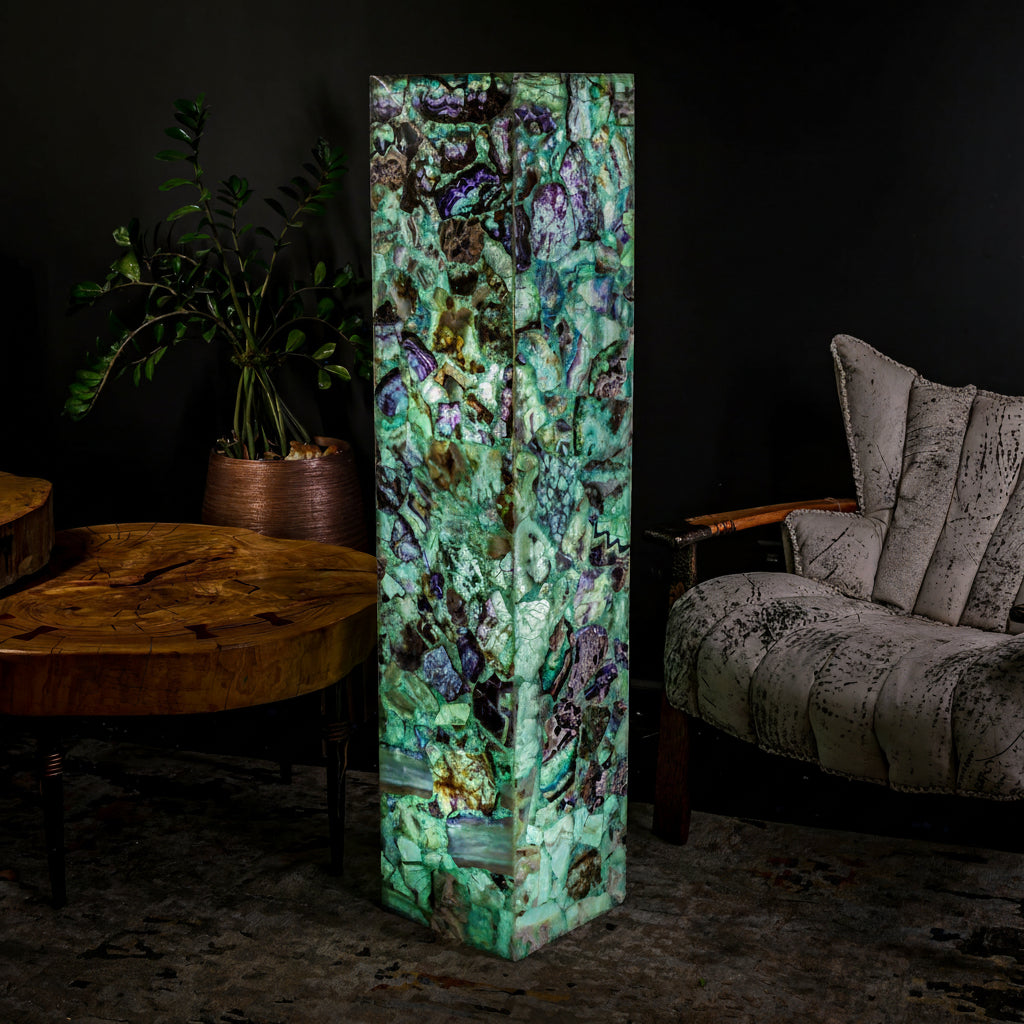 Fluorite Floor Lamp - Medium - 55"H x 11.75"W - Square - #9