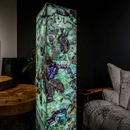 Fluorite Floor Lamp - Medium - 55"H x 11.75"W - Square - #9