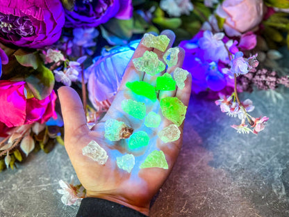 Hyalite Opal, Kryptonite,  Fluorescent Minerals