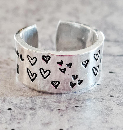 You Are Loved Sterling Silver or 14k Gold Filled Heart Ring