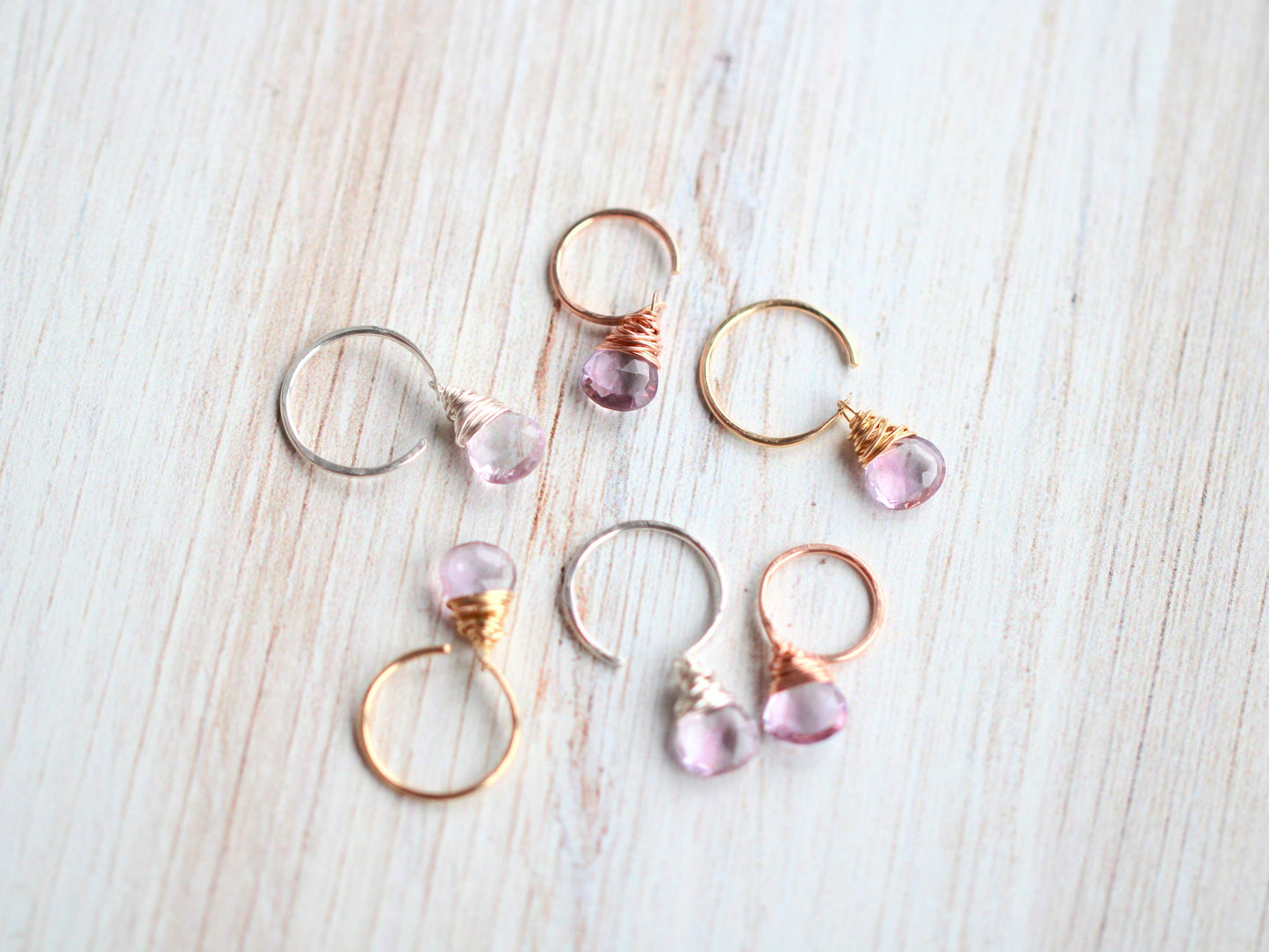 Pink Amethyst Dangle Hugs