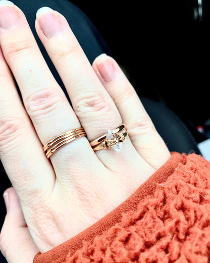 Herkimer Diamond Caged Ring