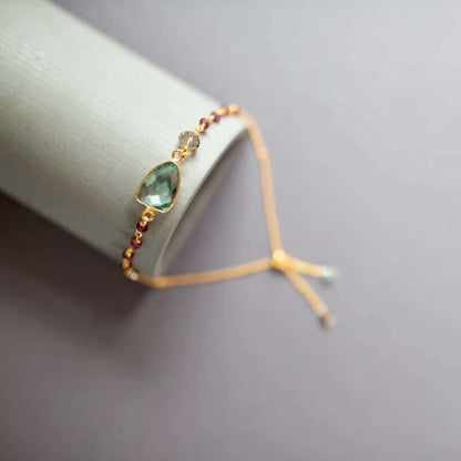 Rhodolite Garnet Gold Isla Bracelet