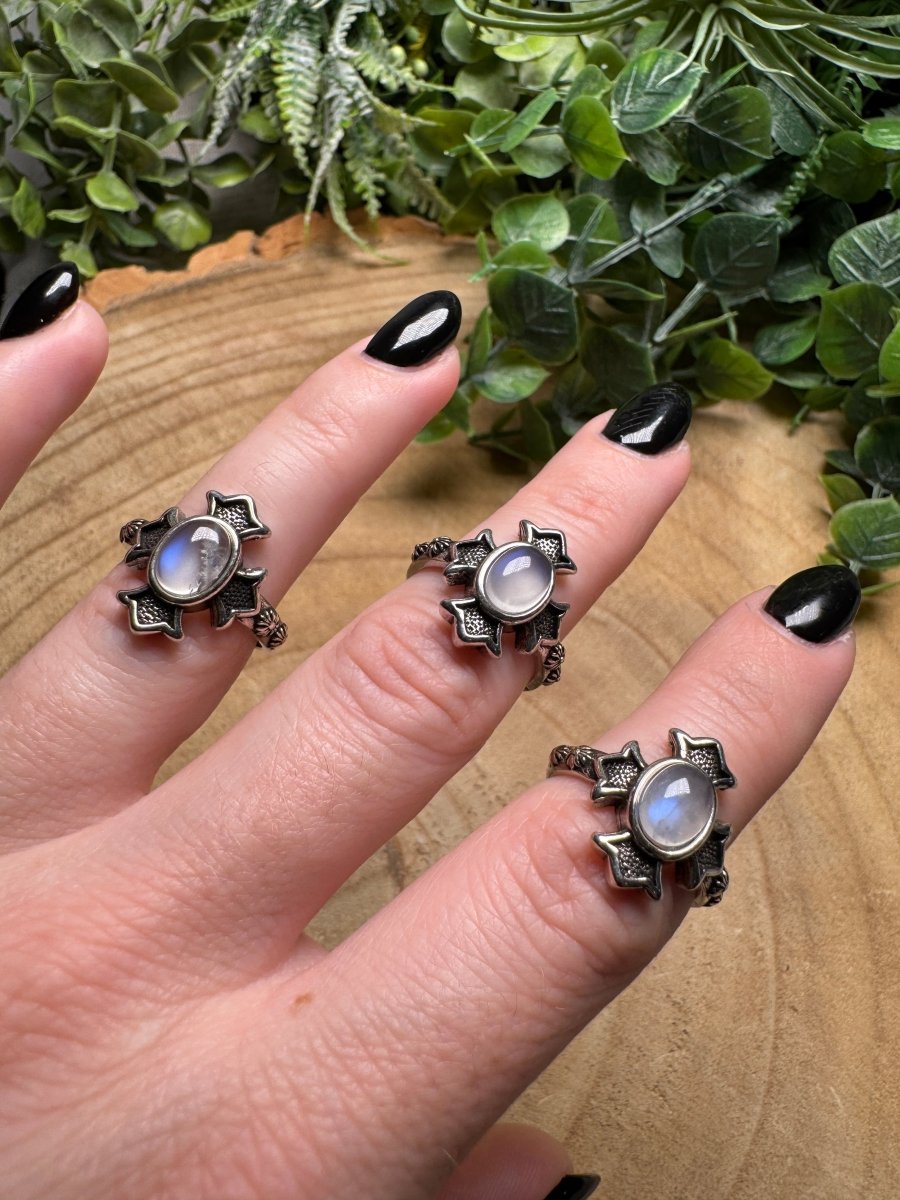 Moonstone Gothic Ring Adjustable
