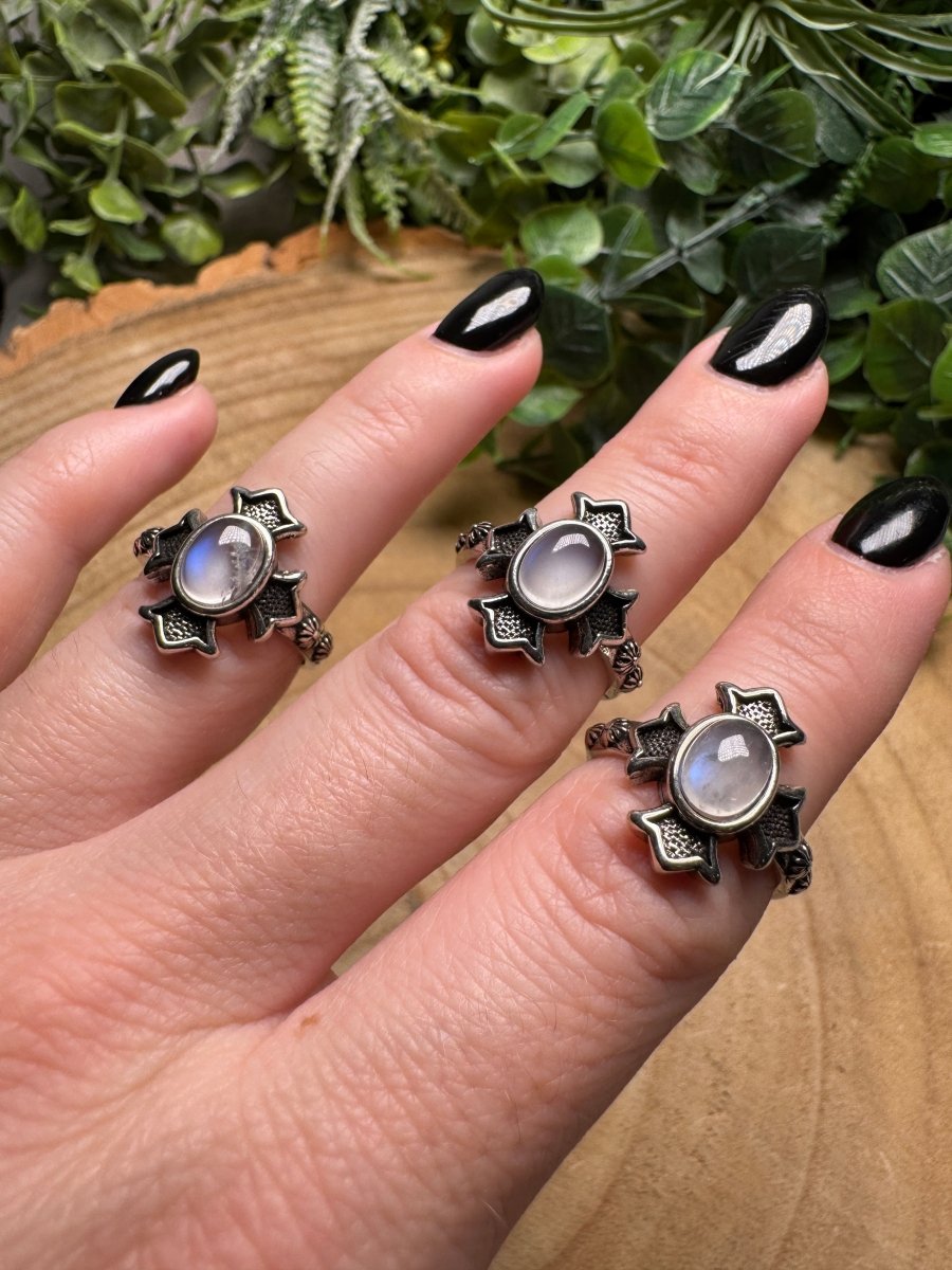 Moonstone Gothic Ring Adjustable
