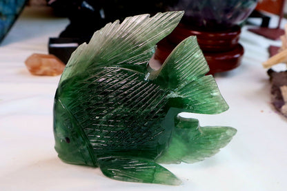 Fluorite Fish Carving/self standing