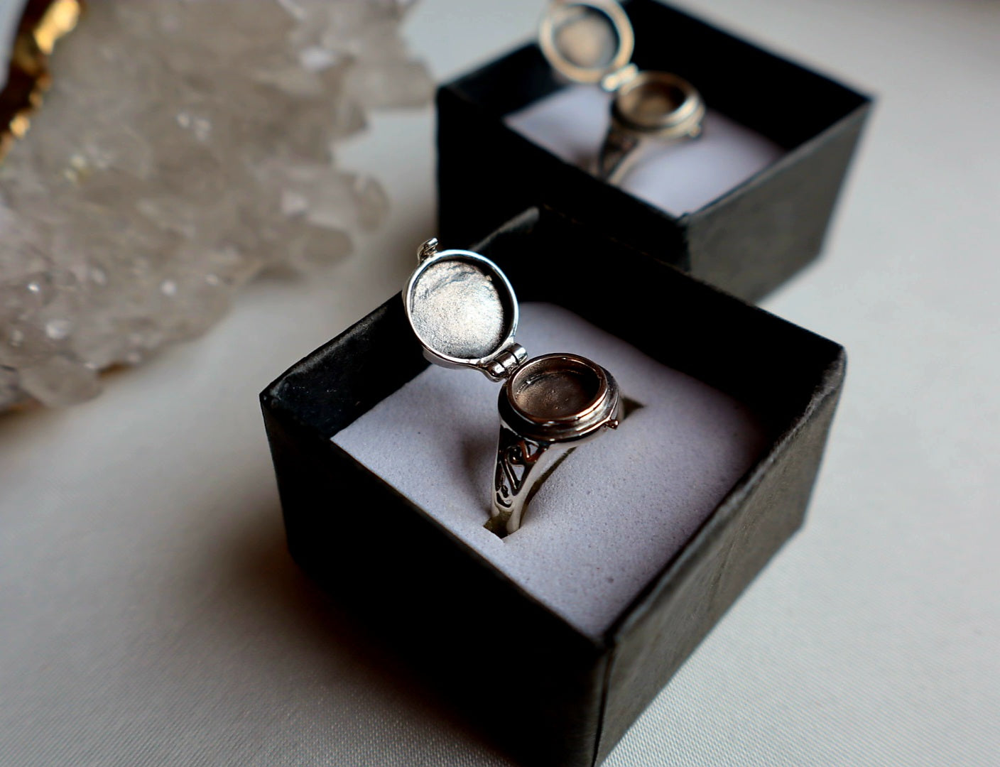 Sterling Silver Moon Star / Poison Ring