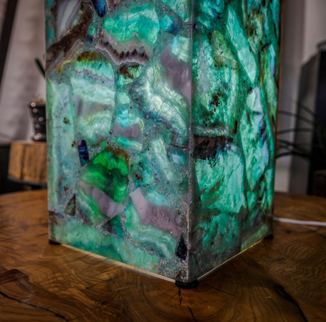 Fluorite Floor Lamp - Medium - 47.5"H x 10"W - Square - 2/19