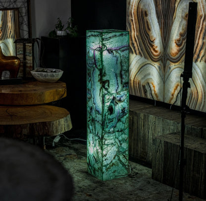 Fluorite Floor Lamp - Medium - 47.5"H x 10"W - Square - #9