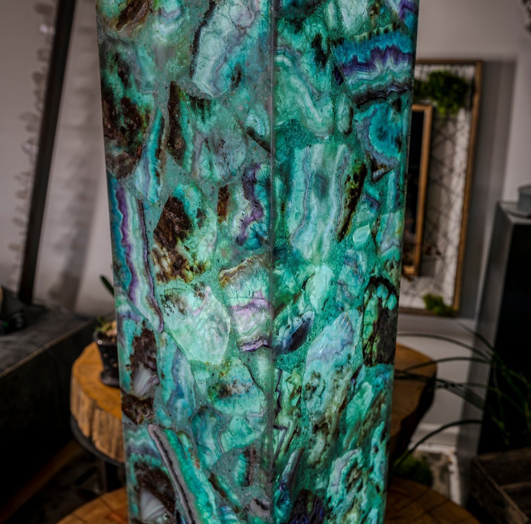 Fluorite Floor Lamp - Medium - 47.5"H x 10"W - Square - 2/19