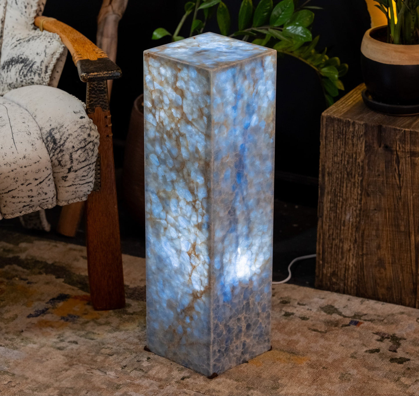 Arctic Onyx Floor Lamp - Small - 27.5"H x 8"W - Square - #4