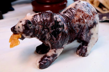 Bear with Fish Carving