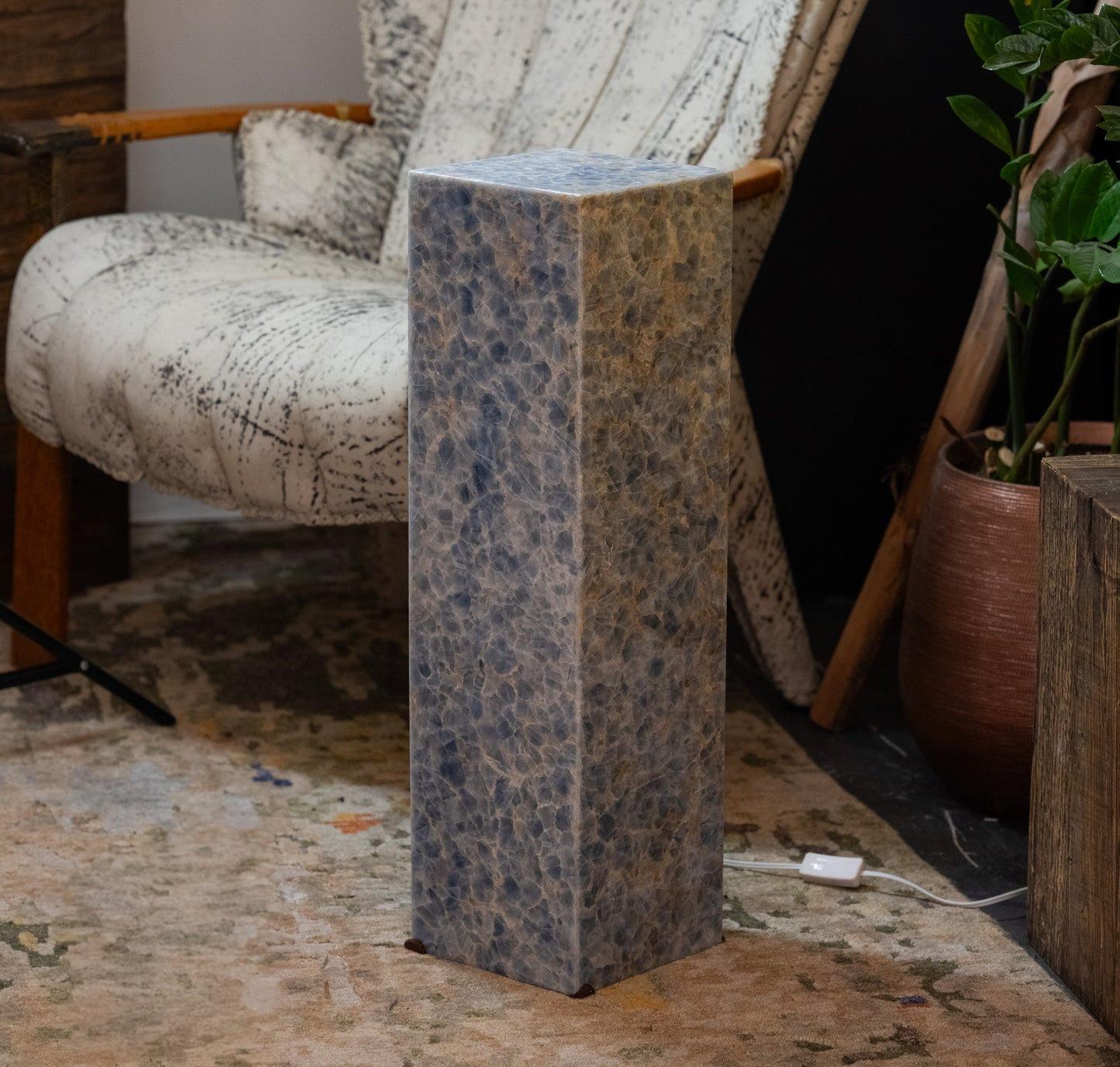 Arctic Onyx Floor Lamp - Small - 27.5"H x 8"W - Square - #4