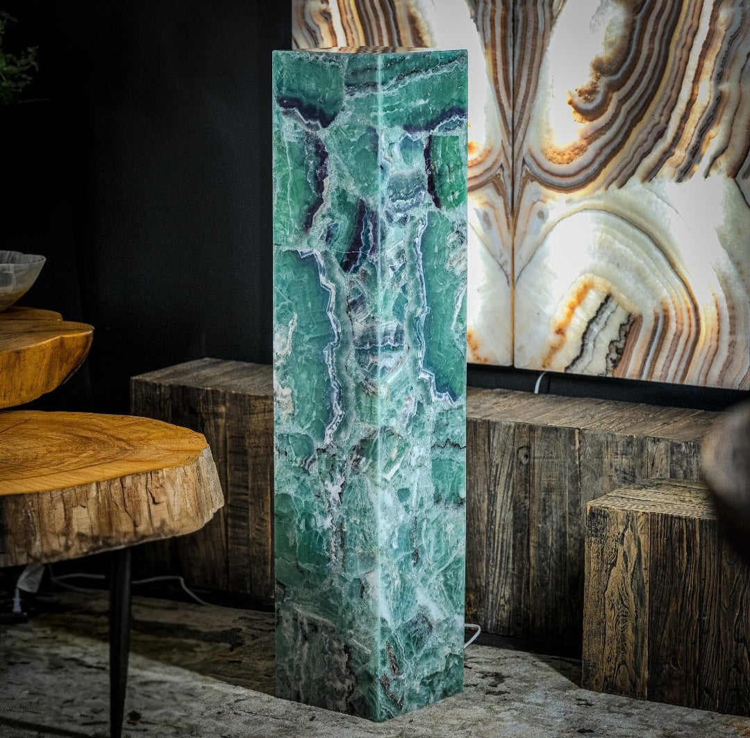 Fluorite Floor Lamp - Medium - 47.5"H x 10"W - Square - #9