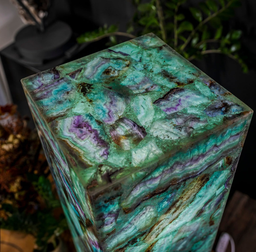Fluorite Floor Lamp - Medium - 47.5"H x 10"W - Square - 2/19